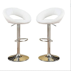 White Faux Leather Stool